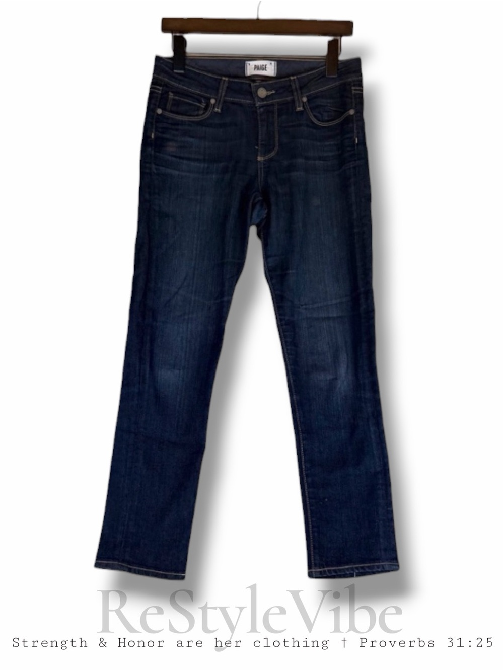 PAIGE Women’s Size 29 Denim Jeans Mid Rise Kylie Crop Fit Style Stretch